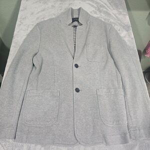 Porter & Ash Blazer Mens M Gray Relaxed Knit Casual Sport Coat Two Button Up